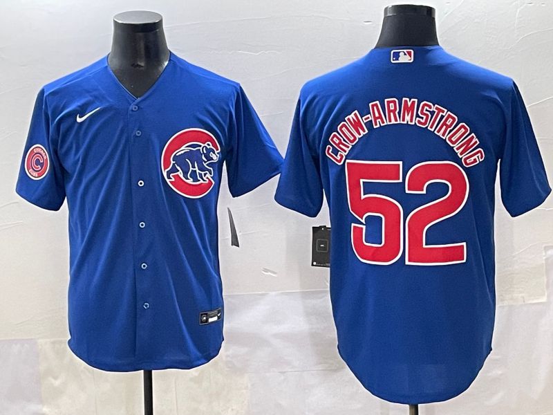 Men 2025 Chicago Cubs #52 Crow-Armstrong Blue Game Nike MLB Jersey style 5